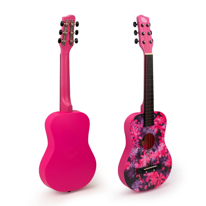 CB SKY 30â€ Floral Print Acoustic Metal Strings Guitar/Girls Gift/Kids Musical Toys/Musical Instrument (Purplish red) - Image 2